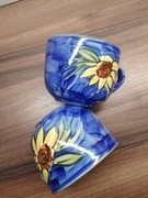 Kubki doniczki osłonki  ceramiczne 2 szt sloneczniki sunflower 450 ml