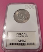 10 zł Kościuszko 1973 MS64 Najrzadszy 