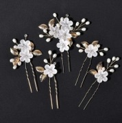 Piękne eleganckie spinki wsuwki ślub komunia