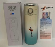 Termos na kawę z ustnikiem Kubek termiczny LED 420ml Ombre Miętowy