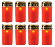 ZNICZ NA GRÓB POCHÓWEK WKŁAD LED ELEKTRYCZNY RUCHOMY PŁOMIEŃ 8 szt.