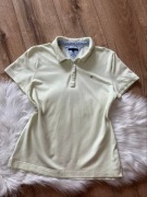 Oryginalna damska koszulka polo Tommy Hilfiger, rozmiar L, pastelowa żółta