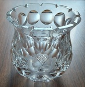 PIĘKNY DELIKATNY kryształowy WAZON wazonik 0,4 kg - FINEZYJNIE zdobiony