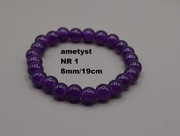 Bransoletka ametyst fioletowy Nr 1 - 8mm/19cm