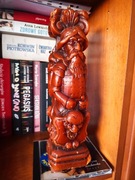 Stara świeca rzeźbiona wysokość 28 cm. herb Gdańska