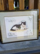Kot. Koty - Obraz za szkłem. Litografia.