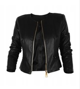 Kurtka z ekoskóry, czarna, rozm. L