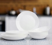 SERWIS OBIADOWY ZESTAW TALERZY BIAŁE SZKŁO NA 6 OSÓB SONIA FESTA ITALIA