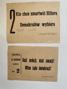 Ulotki wyborcze endecja ozon sanacja lata 30 Wilno kresy 