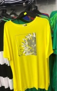 Żółta tunika biust 150/150 kwiaty uniwersalna