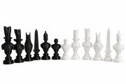 Figurki szachowe 3D styl egipski czarne białe dekoracyjne