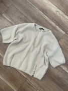 Beżowy sweterek moherek Wełna/Angora Paris