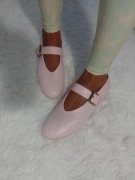 (42) Public Desire/ Pudrowe, różowe baleriny wieczorowe z zapięciem, NOWE 