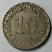 MONETA  10  PFENNING NIEMCY 1909 G. (206)
