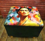 Pufa czarno-kolorowa Frida Kahlo