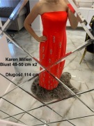 Karen Millen Crystal sukienka zdobiona koralowa M/L
