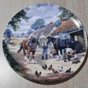 ROYAL DOULTON Talerz ozdobny porcelanowy w pudełku Certyfikat wieś konie