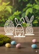 Zestaw Ozdób Wielkanocnych – Ażurowe Zające i Jajko | Nowoczesne