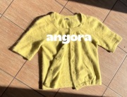 Limonkowy kardigan z angory,r.40