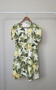 Lniana sukienka w cytryny H&M 34 XS