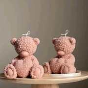 MIŚ z SERCEM Różanym forma silikonowa 8.2*8 do odlewów Świec Mydła Gipsu 