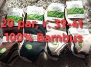 20 par skarpety skarpetki damskie dziewczęce,39-41, stopki, krotkie, bambus