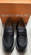 Naked Wolfe skórzane loafersy chunky czarne 40 EU NOWE skóra