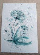 Akwarela - "Wiatrem niesione" - Obraz ręcznie malowany, dekoracja ścienna.