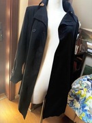 Czarny trencz lekki damski płaszcz świetny stan