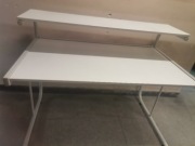 Biurko dwupoziomowe z szafka na kółkach