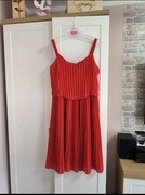 Zjawiskowa czerwona sukienka plisowana Esmara, rozmiar L (40)