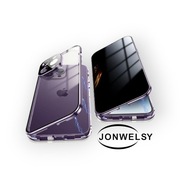 Etui 360°, iPhone 14 Pro Max, Jonwelsy, prywatyzujące, magnetyczne, fiolet