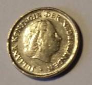 skrętka odwrotka destrukt Netherlands 10 Cent Juliana Koningin  1980 moneta