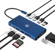 Hub USB C / Stacja dokująca / Adapter 12 w 1 Nowy
