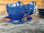 Zestaw do kawy filiżanki i spodki ceramika 5 sztuk