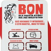 BON DLA FACETA, chłopaka, męża na walentynki