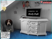 Stylowa Biała Prowansalska Komoda 140` Biały Dębowy Blat BEKAS