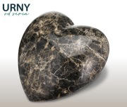 Urna pogrzebowa, serce, czarno-złoty marmur