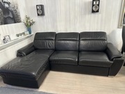 Narożnik kanapa KLER czarna skóra naturalna Kraków