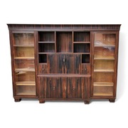 Art Deco.Unikatowa biblioteka z sekretarzykiem. Heban makassar. 