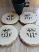 Fc Barcelona .podkładka pod kubek. Brzoza.