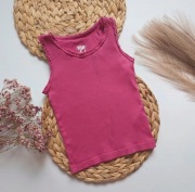 Koszulka na ramiączkach 92 prążkowana różowa różowy bawełniana F&F