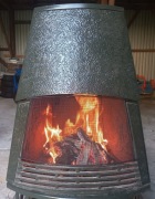 Norweski piec kominek zeliwny Trollapeisen emaliowany