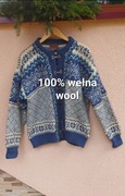 sweter wełniany norweski 100% wełna Christiania sweaters kardigan  xxl 44