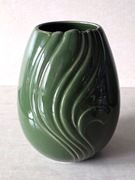 Wazon. West German Pottery, lata 60., organiczny relief, zielona glazura