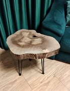 STOLIK KAWOWY PLASTER DREWNA Orzech Włoski 53 x 43,5 x 46 cm