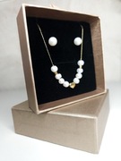 Komplet biżuterii perły naszyjnik i kolczyki