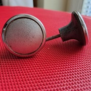 Stare uchwyty meblowe gałki do mebli PRL 2 szt Srebrne