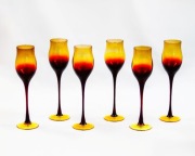 Komplet kieliszków do szampana – Z.Horbowy, Huta Sudety, vintage PRL, 70te