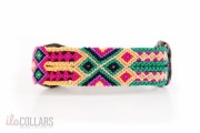 Colourful mexican dog collar, unique handcraft XS